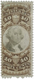 R141 - 1872 40c U.S. Internal Revenue Stamp, Brown & Black