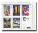 MFN333 - 2022 Vintage Travel Posters, Mint Sheet of 5, Canada