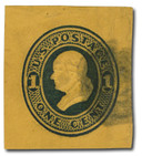 U116a - 1874-86 1c Dark Blue, Stamped Envelope