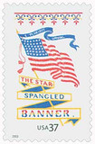3778 - 2003 37c Silk Bookmark, The Star Spangled Banner