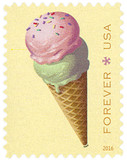 5093 - 2016 First-Class Forever Stamp - Soda Fountain Favorites: Doublescoop Ice Cream Cone