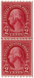 606a - 1923 2c Washington , Carmine Lake, Perf. 10 Horizontally