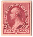 220P3 - 1890-93 2c Washington, Carmine, Plate Proof on India Paper