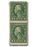 423A - 1914 1c Washington, Green, Single Line Watermark, Perf. 12 x 10