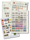 M11594 - Over 1lb. Album pages with Stamps, Mint and Used Singles and Sets