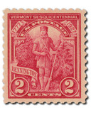 643 - 1927 2c Vermont Sesquicentennial, Carmine Rose