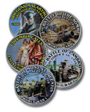 MCN166 - World War I Color Enhanced Coins on US Half-Dollars, Collection of 5 Coins