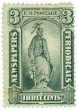 PR10 - 1875 3c Newspaper & Periodical Stamp - thin hard paper, black