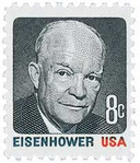 1394 - 1971 8c Dwight D. Eisenhower, Black, Red, & Blue Gray
