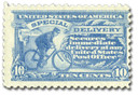 E9 - 1914 10c Special Delivery, Messenger on Bicycle, Ultramarine, Perf. 10, Single Line Watermark