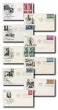 1064-72 - 1955 Commemoratives, Set of 9 First Day Covers