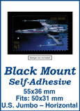 MM5608 - 55x36mm 50 Horizontal Black Self-Adhesive Mounts