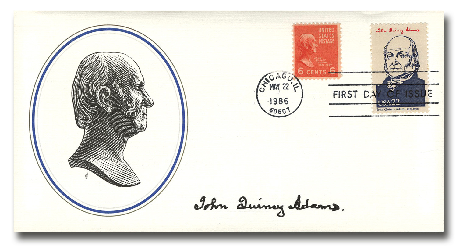 81101C - 1986 Presidents Combo Covers: John Quincy Adams - Mystic Stamp ...