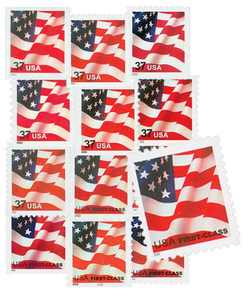 3620//36 2002 US Flags, collection of 13 stamps Mystic Stamp Company
