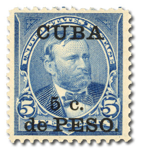 CU225 - 1899 5c on 5c Ulysses S. Grant, Blue, Cuba Overprint
