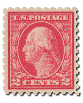 463 - 1916 2c Washington, Carmine, Unwatermarked, Perf. 10 463 - 1916 2c Washington, Carmine, Unwatermarked, Perf. 10