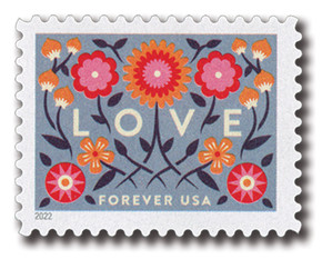 5660 - 2022 First-Class Forever Stamp - Love: Blue Background