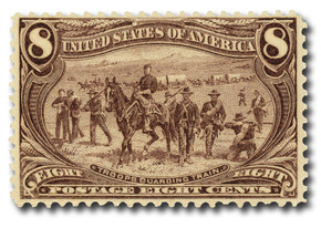 289 - 1898 8c Troops Guarding Wagon Train, Violet Brown