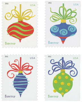 4571-74 - 2011 First-Class Forever Stamp - Contemporary Christmas: Holiday Baubles