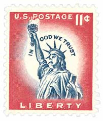 1041 - 1954 8c Liberty Series: Statue of Liberty, Flat Plate