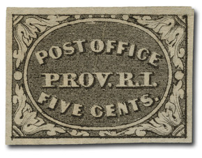 10X1 - 1846 5c Postmaster Provisional, Gray Black