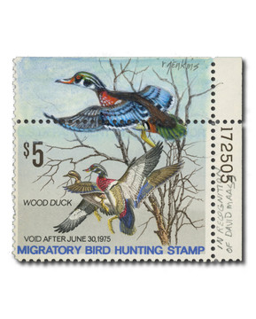 MA2120 - RW41 Federal Duck Stamp Plate Number Single, Tribute Remarque by Ron Jenkins for David Maass