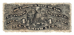 RS225b - 1871-77 4c S. N. Smith & Co., Black, Silk Paper