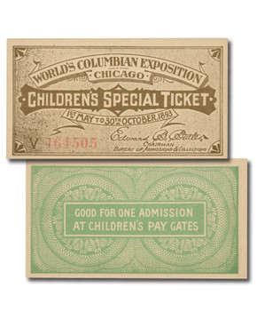 MA2126 - 1893 World's Columbian Exposition Ticket, Handel, Music