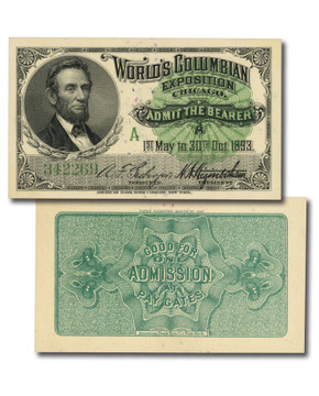 MA2128 - 1893 World's Columbian Exposition Ticket, Lincoln