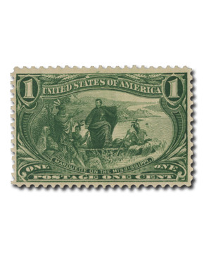 291 - 1898 50c Western Mining Prospector, Sage Green - Mystic