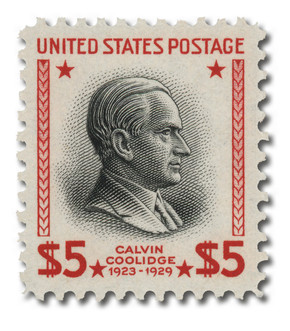 834 - 1938 $5 Calvin Coolidge, Carmine & Black