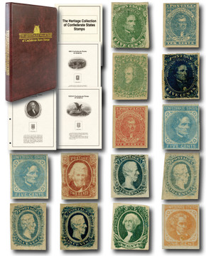 CSA1-14 - 1861 Confederate States of America, Complete Set of 14 Stamps plus Free Album and Pages