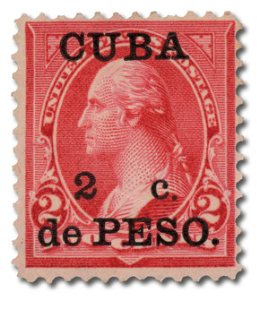CU222A - 1899 2c on 2c Washington, Reddish Carmine, Type IV, Cuba Overprint