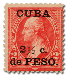 CU223A - 1899 2½c on 2c Washington, Reddish Carmine, Type IV, Cuba Overprint