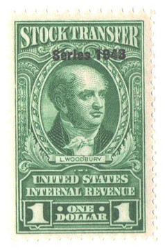 RD271 - 1948 $1 Stock Transfer Stamp, Bright Green