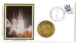 STS88M - Space Shuttle Endeavour STS-88 Launch Cover with Official Medal