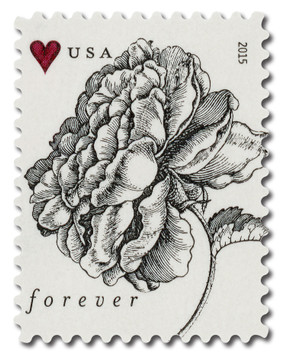 4959 - 2015 First-Class Forever Stamp - Wedding Series: Engraved Vintage Rose