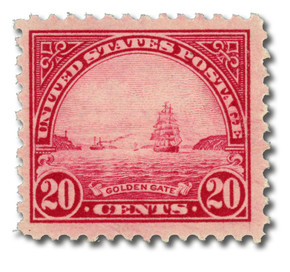 567 - 1923 20c Golden Gate, Carmine Rose, Perf 11