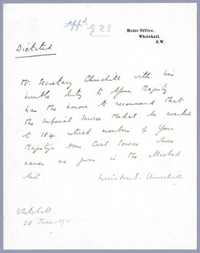 MRS903 - 1911 Letter From Winston Churchill To George V, Signed By Both