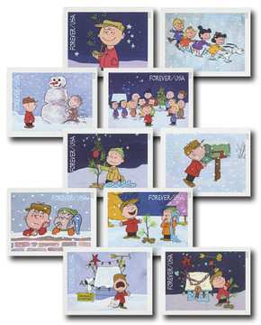5021-30c - 2015 First-Class Forever Stamp - Imperforate A Charlie Brown Christmas