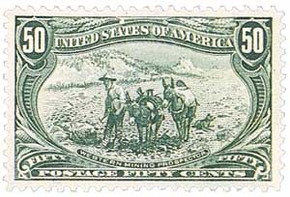 291 - 1898 50c Western Mining Prospector, Sage Green