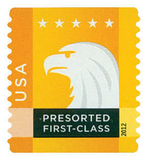 4589 - 2012 25c Spectrum Eagle: Orange behind USA
