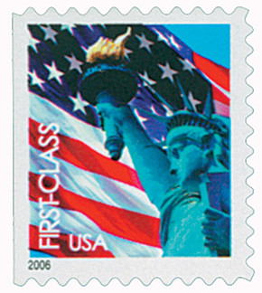 3979 - 2006 39c Lady Liberty & Flag, Vertical Perf. 9.75 - Mystic