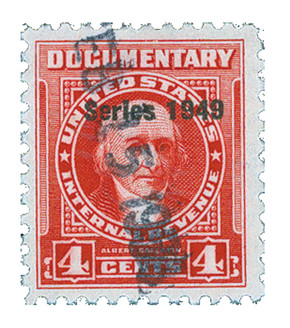 R514 - 1949 4c U.S. Internal Revenue Stamp, Carmine