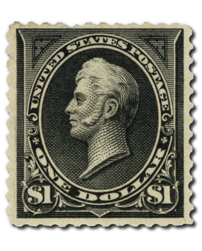 276 - 1895 $1 Oliver H. Perry, Black, Double Line Watermark, Type I, Perf. 12