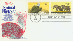 1387-88 - 1970 6c Museum/Natl Hist Eagle-Elephant Combo