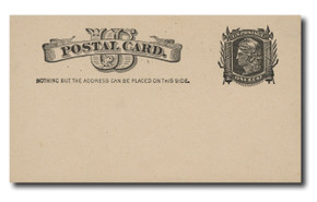 UX7 - 1881 1c Liberty, Black, Buff, Postal Card