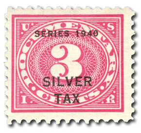 RG39 - 1940 3c Silver Tax, Rose Pink, Overprint 1940