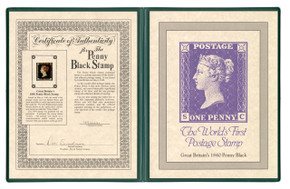 BLACK1xxx - 1840 Penny Black, 3-4 Margins with Presentation Folder