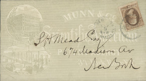 MRS1947 - 1873 2c Jackson (#157) on Scientific American Advertising Cover sent to New York City